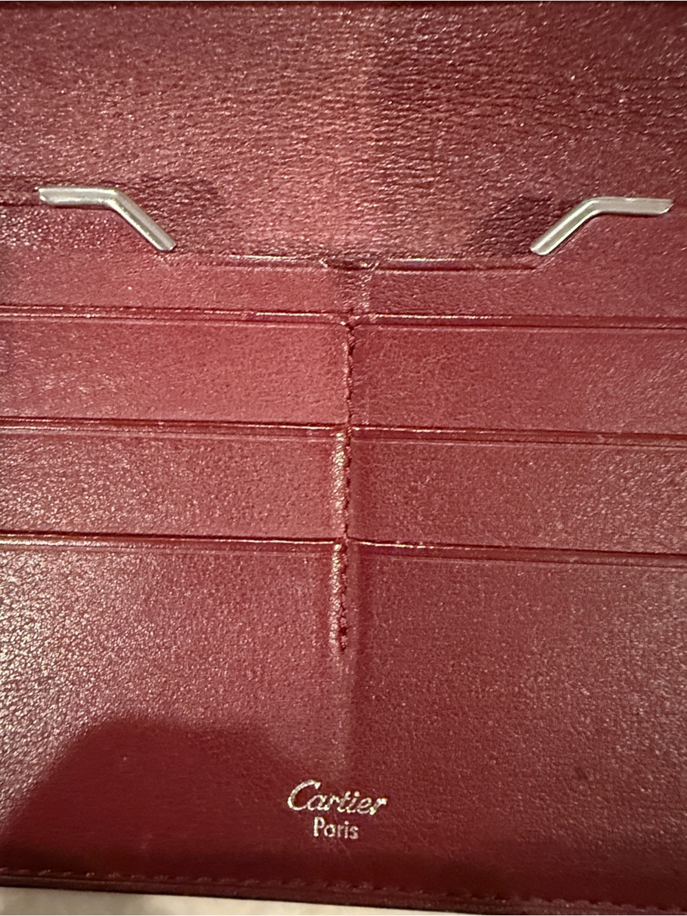 Cartier Long Leather Wallet Black and Burgundy - Picture 5 of 9